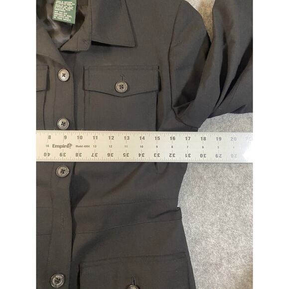 Lauren Ralph Lauren Jacket Womens 2 Petite Black Military Style Full Zip - Picture 2 of 13